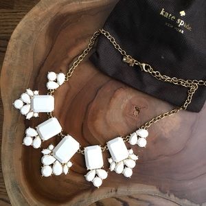 Kate Spade Gold and White Statement Necklace